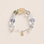 Beaded energy bracelet with translucent stones and small gold star charm